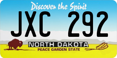 ND license plate JXC292
