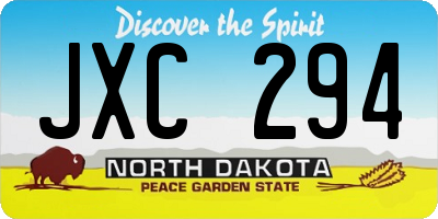 ND license plate JXC294