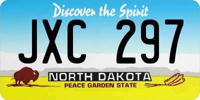 ND license plate JXC297