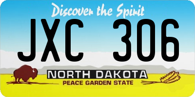 ND license plate JXC306