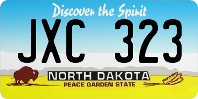 ND license plate JXC323