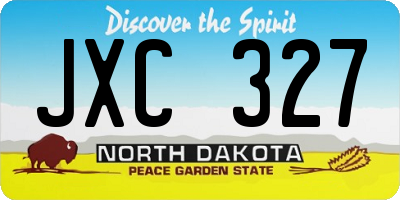 ND license plate JXC327