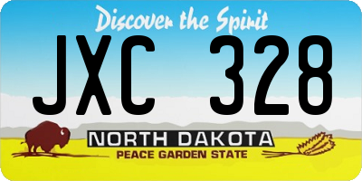 ND license plate JXC328