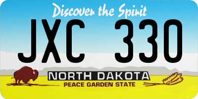 ND license plate JXC330