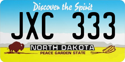 ND license plate JXC333