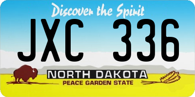 ND license plate JXC336