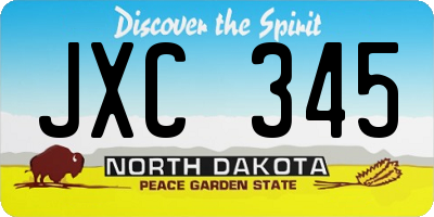 ND license plate JXC345