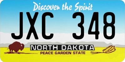 ND license plate JXC348
