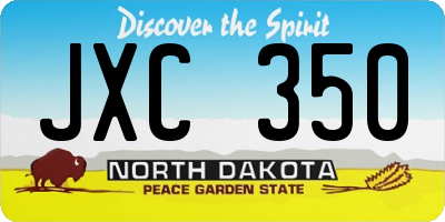 ND license plate JXC350