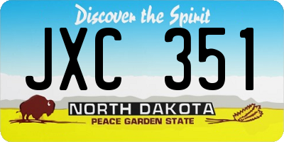 ND license plate JXC351