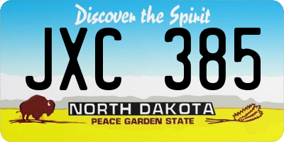 ND license plate JXC385