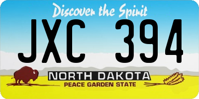 ND license plate JXC394