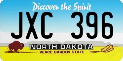 ND license plate JXC396