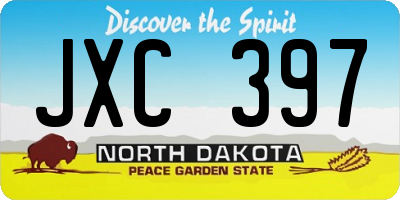 ND license plate JXC397