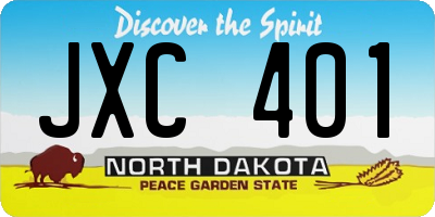 ND license plate JXC401