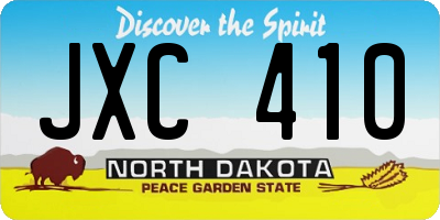 ND license plate JXC410