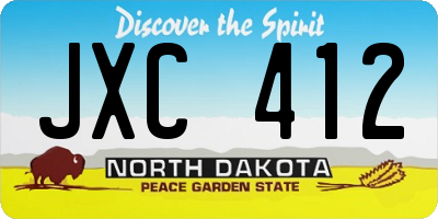 ND license plate JXC412