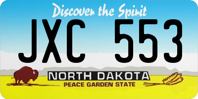 ND license plate JXC553