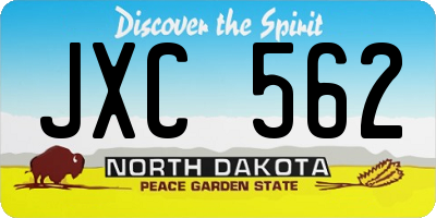 ND license plate JXC562
