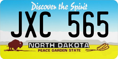 ND license plate JXC565