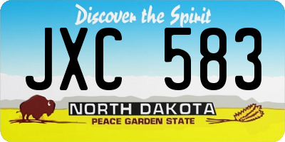 ND license plate JXC583