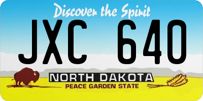 ND license plate JXC640