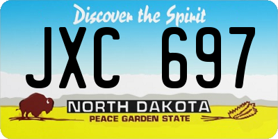 ND license plate JXC697