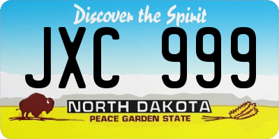 ND license plate JXC999
