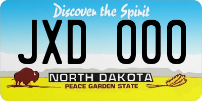 ND license plate JXD000