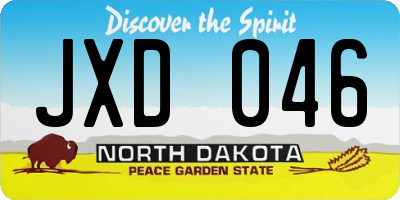 ND license plate JXD046
