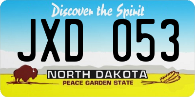 ND license plate JXD053