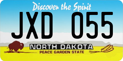 ND license plate JXD055