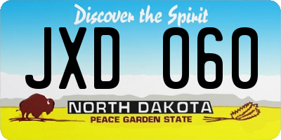 ND license plate JXD060