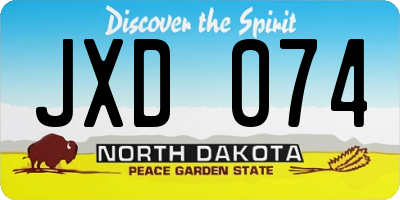 ND license plate JXD074