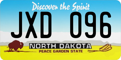 ND license plate JXD096
