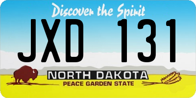 ND license plate JXD131