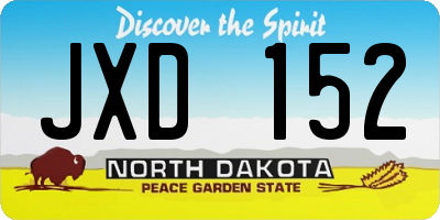 ND license plate JXD152