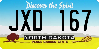 ND license plate JXD167