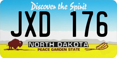 ND license plate JXD176