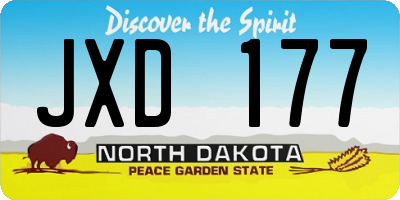 ND license plate JXD177