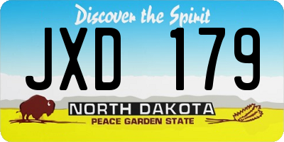 ND license plate JXD179