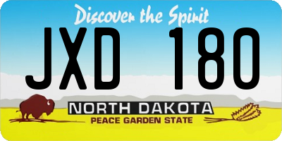 ND license plate JXD180
