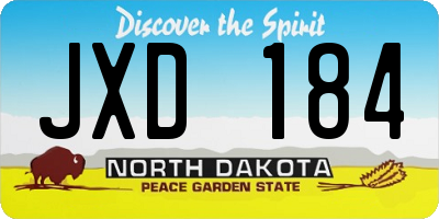 ND license plate JXD184