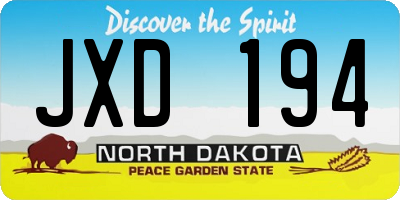ND license plate JXD194