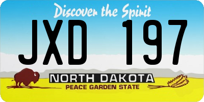 ND license plate JXD197