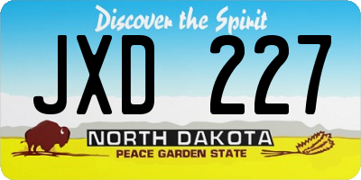 ND license plate JXD227