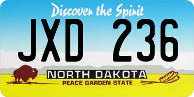 ND license plate JXD236