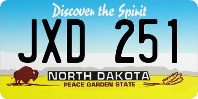 ND license plate JXD251