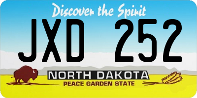 ND license plate JXD252