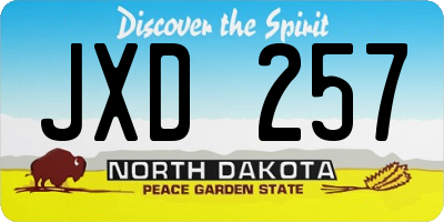 ND license plate JXD257